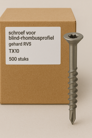 Schroef voor blind-rhombusprofiel gehard RVS - TX10